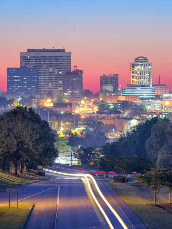 Columbia, South Carolina - Time-lapse picture of the city skyline at sunset
